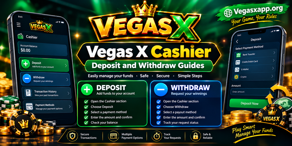 Vegas X Cashier – Deposit and Withdraw Guides